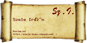 Szele Irén névjegykártya